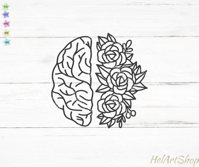 Floral Brain svg SVG _HelArtShop_ 