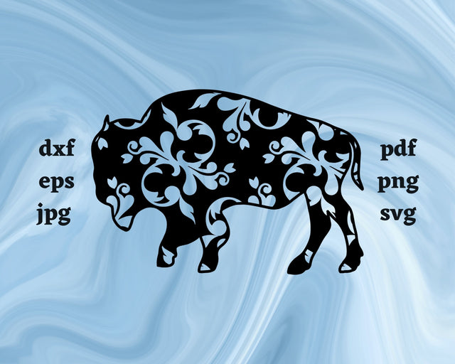 Floral Buffalo SVG Cut File SVG Northern Light SVG 