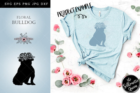 Floral Bull Dog svg file for cricut, for silhouette, cut eps, cutting png, cuttable dxf, Instant Download design SVG Loveleen Kaur 