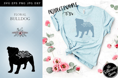 Floral Bull Dog svg file for cricut, for silhouette, cut eps, cutting png, cuttable dxf, Instant Download design SVG Loveleen Kaur 