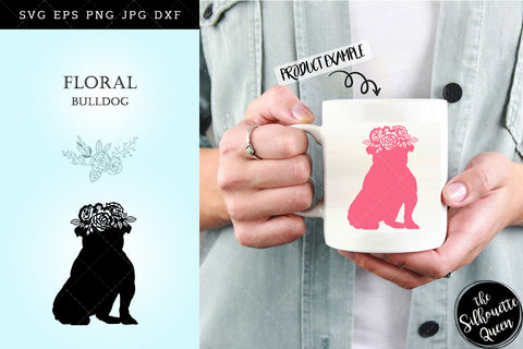 Floral Bull Dog svg file for cricut, for silhouette, cut eps, cutting png, cuttable dxf, Instant Download design SVG Loveleen Kaur 