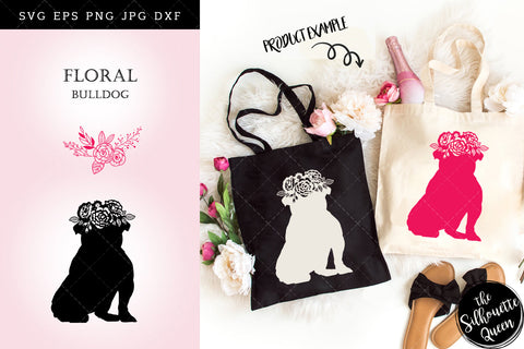 Floral Bull Dog svg file for cricut, for silhouette, cut eps, cutting png, cuttable dxf, Instant Download design SVG Loveleen Kaur 