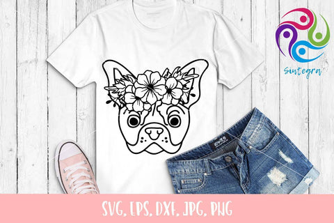 Floral Bulldog Svg File SVG Sintegra 