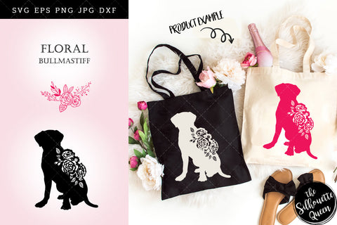 Floral Bullmastiff Dog svg file for cricut, for silhouette, cut eps, cutting png, cuttable dxf, Instant Download design SVG Loveleen Kaur 