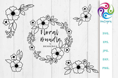 Floral Bundle Svg, Flower Wreath Svg SVG Sintegra 