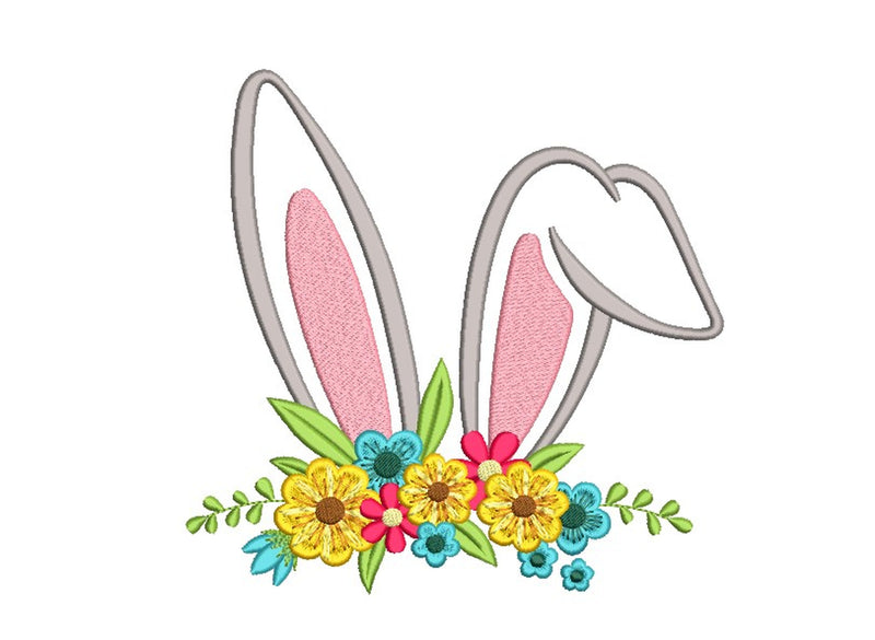 Floral Bunny Ears Embroidery File, 3 sizes Embroidery/Applique DESIGNS Nino Nadaraia 