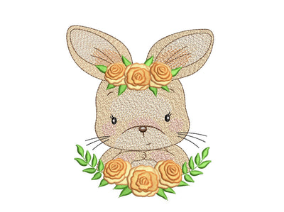 Floral Bunny Embroidery Design, 4 sizes, Instant Download Embroidery/Applique DESIGNS Nino Nadaraia 