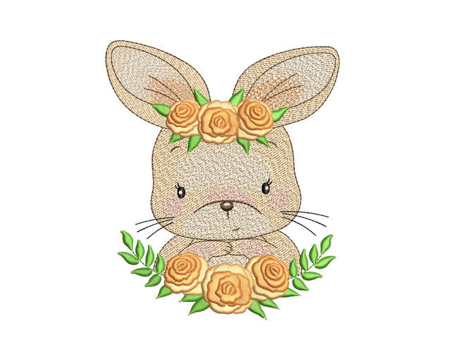 Floral Bunny Embroidery Design, 4 sizes, Instant Download Embroidery/Applique DESIGNS Nino Nadaraia 