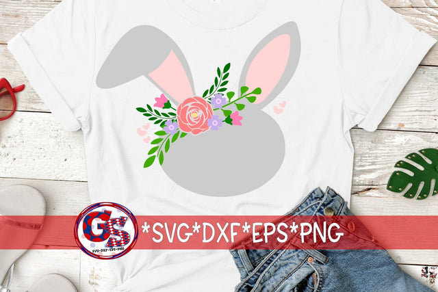 Floral Bunny SVG DXF EPS PNG-Easter SVG SVG Greedy Stitches 