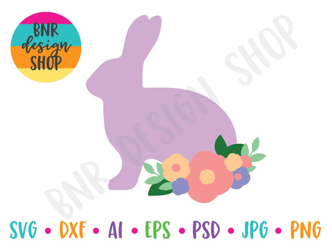 Floral Bunny SVG SVG BNRDesignShop 