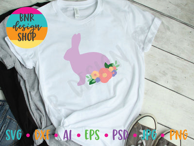 Floral Bunny SVG SVG BNRDesignShop 