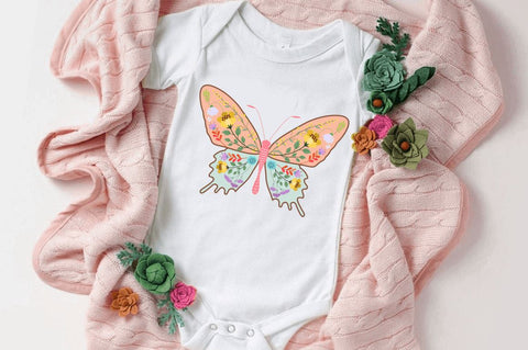 Floral Butterflies PNG Bundle Sublimation Regulrcrative 