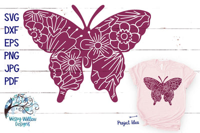 Floral Butterfly Mandala SVG SVG Wispy Willow Designs 
