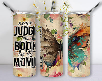 Floral Butterfly Seamless 20oz Skinny Tumbler Png, Never Judge Book Movie Butterfly Tumbler, Faith Christian Tumbler, Flowers Butterfly Tumbler Sublimation PixelChick 