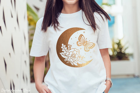 Floral butterfly svg bundle, flower butterfly silhouette SVG Digital Rainbow Shop 