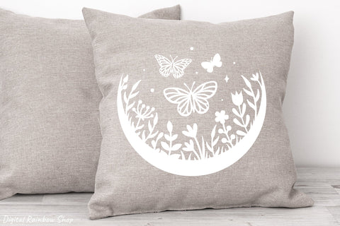 Floral butterfly svg bundle, flower butterfly silhouette SVG Digital Rainbow Shop 