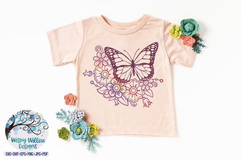Floral Butterfly SVG Bundle SVG Wispy Willow Designs 