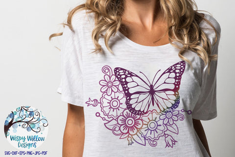 Floral Butterfly SVG Bundle SVG Wispy Willow Designs 