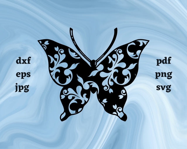 Floral Butterfly SVG Cut File SVG Northern Light SVG 