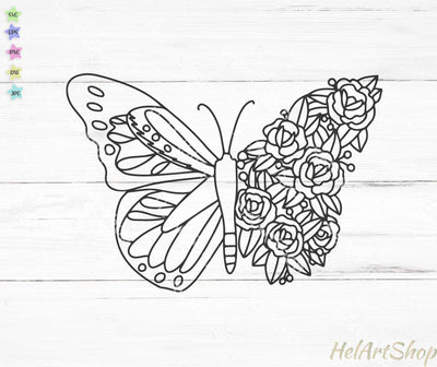 Floral Butterfly Svg, Insect Svg SVG _HelArtShop_ 
