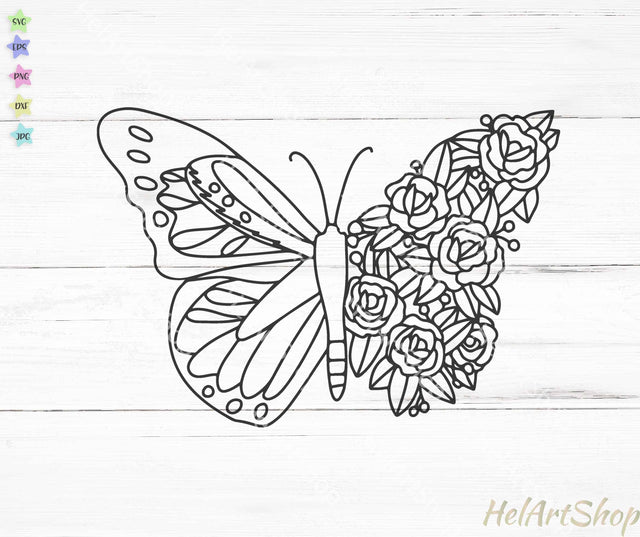Floral Butterfly Svg, Insect Svg SVG _HelArtShop_ 