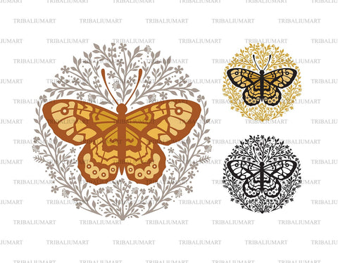 Floral Butterfly SVG TribaliumArtSF 