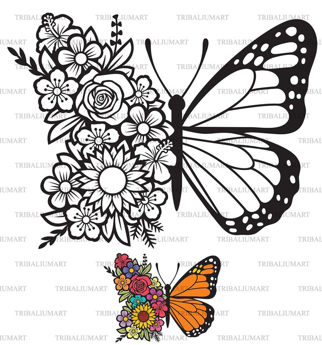 Floral butterfly SVG TribaliumArtSF 