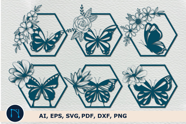 floral butterfly wall decor SVG bundle SVG MD JOYNAL ABDIN 