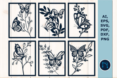 floral butterfly wall decor SVG Bundle SVG MD JOYNAL ABDIN 