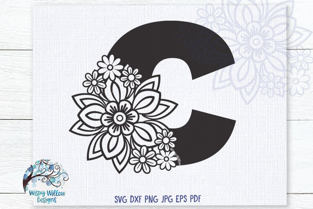 Floral C SVG SVG Wispy Willow Designs 