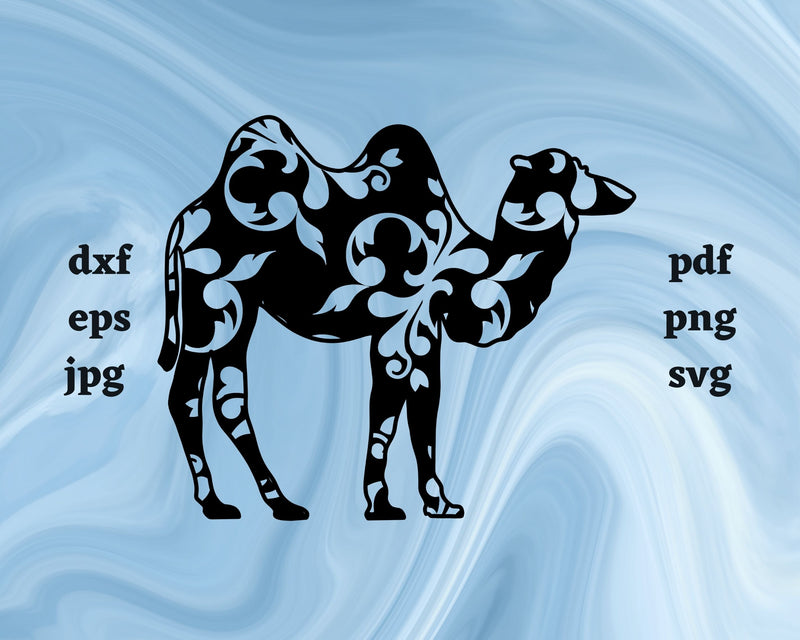 Floral Camel SVG Cut File - So Fontsy