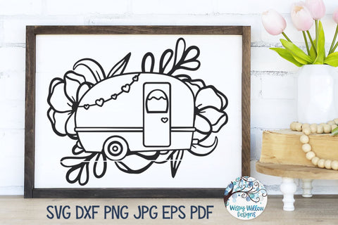 Floral Camper SVG SVG Wispy Willow Designs 