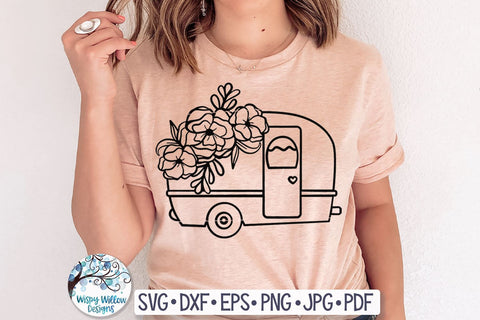 Floral Camper SVG SVG Wispy Willow Designs 