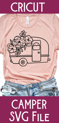 Floral Camper SVG SVG Wispy Willow Designs 