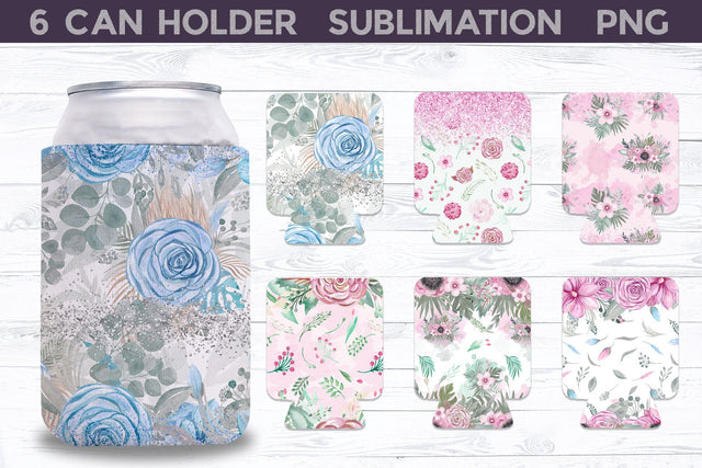 Floral Can Holder Bundle Sublimation WatercolorColorDream 