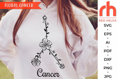 Floral Cancer SVG - Flower Zodiac Cut File SVG RedHelgaArt 