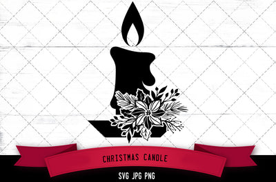 Floral candles svg, Christmas candle svg, Christmas holiday, christmas decor svg, cut files for cricut SVG Loveleen Kaur 