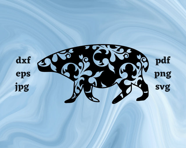 Floral Capybara SVG Cut File SVG Northern Light SVG 