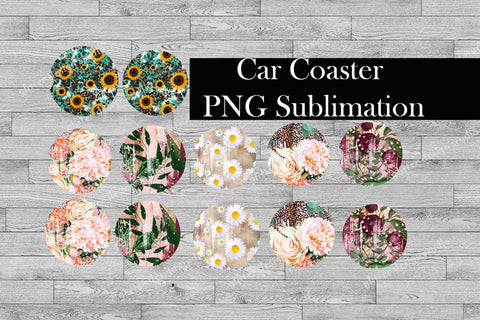 Floral Car Coaster Bundle,Car Coaster Designs,Flowers Car Coasters,Spring Car Coasters Sublimation,Clip Art Design,Mini - Bundles, Instant Digital Download Sketch DESIGN ArtStudio 