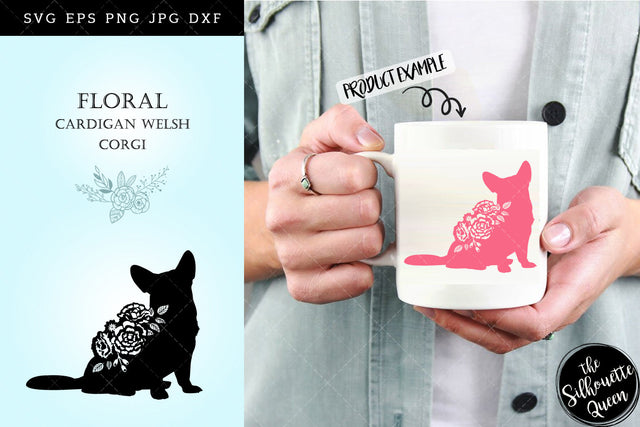 Floral Cardigan Welsh Corgi Dog svg file for cricut, for silhouette, cut eps, cutting png, cuttable dxf, Instant Download design SVG Loveleen Kaur 