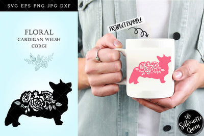 Floral Cardigan Welsh Corgi Dog svg file for cricut, for silhouette, cut eps, cutting png, cuttable dxf, Instant Download design SVG Loveleen Kaur 