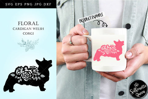 Floral Cardigan Welsh Corgi Dog svg file for cricut, for silhouette, cut eps, cutting png, cuttable dxf, Instant Download design SVG Loveleen Kaur 