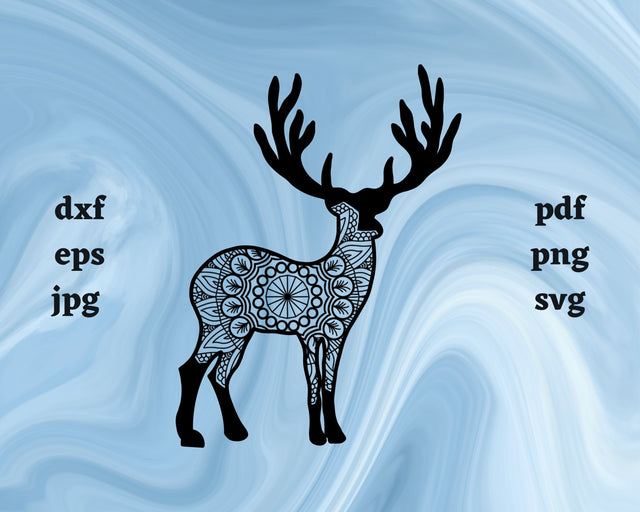 Floral Caribou SVG Cut File SVG Northern Light SVG 