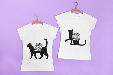 Floral Cat SVG Bundle, Cat Lover, Floral Animal dxf, Floral Kitten svg, Cat with Flowers, Cat Memorial Vinyl Decal File,Cat Circut Cut Files SVG NextArtWorks 