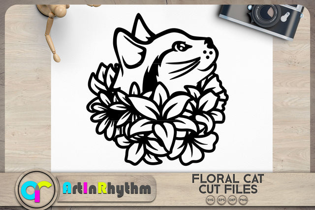 Floral cat svg, Floral animals svg SVG Artinrhythm shop 