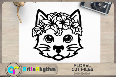 Floral Cat SVG SVG Artinrhythm shop 