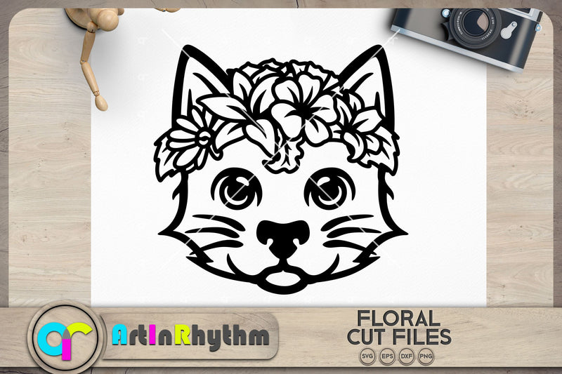 Floral Cat SVG SVG Artinrhythm shop 