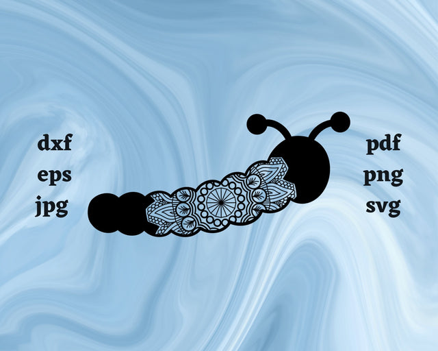 Floral Caterpillar SVG Cut File SVG Northern Light SVG 