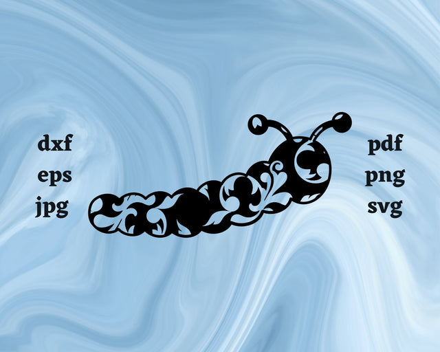 Floral Caterpillar SVG Cut File SVG Northern Light SVG 
