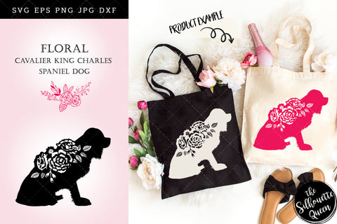 Floral Cavalier King Charles Spaniel Dog svg file for cricut, for silhouette, cut eps, cutting png, cuttable dxf, Instant Download design SVG Loveleen Kaur 